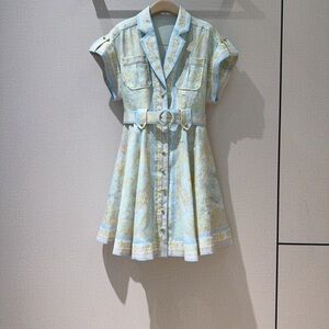 Zimmermann Blue Cuffed Sleeve Sundress